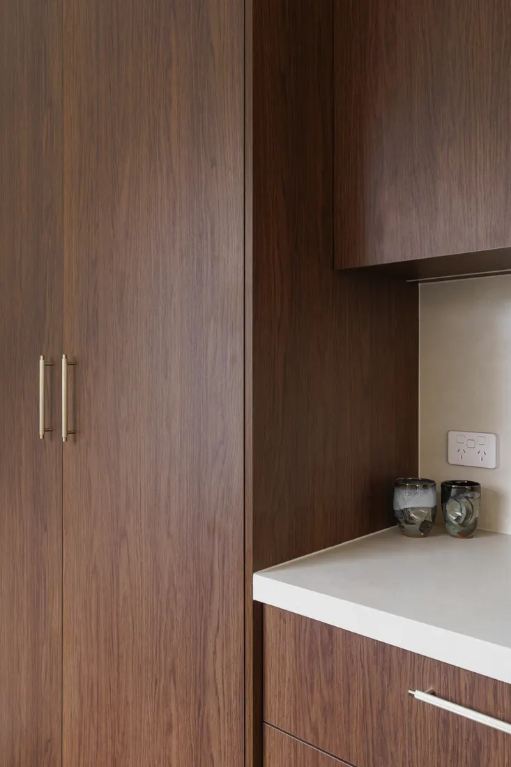 Custom walnut cabinetry and joinery detail by MNA Builds