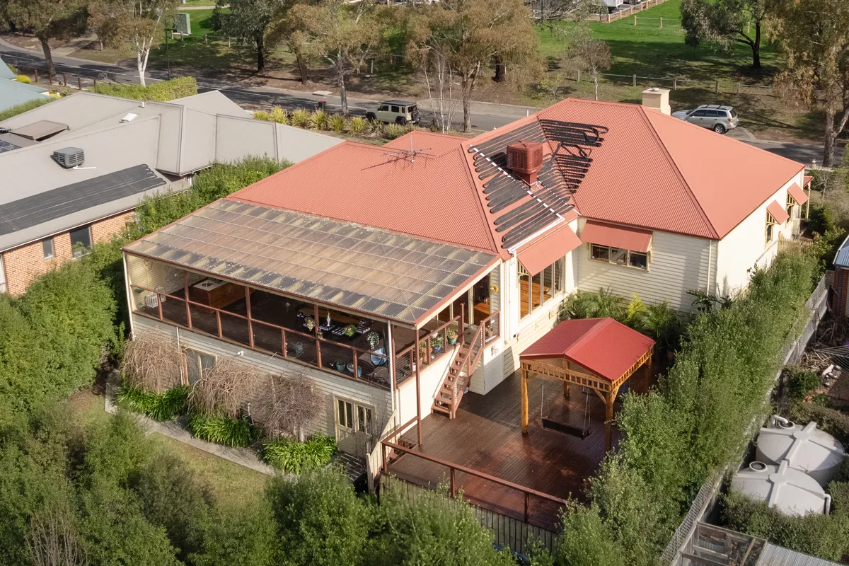 Aerial view of completed home and deck by MNA Builds in Doreen